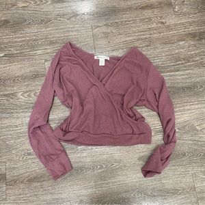 YOUTH IN REVOLT Muave pink wrap sweater